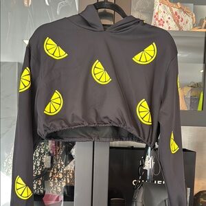 Ultracor lemon print cropped hoodie xs